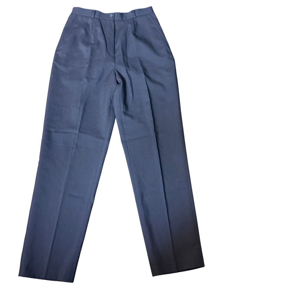Travelsmith Women's Navy Blue Wool Blend Dress Pants Size 8 Pleated Leg
